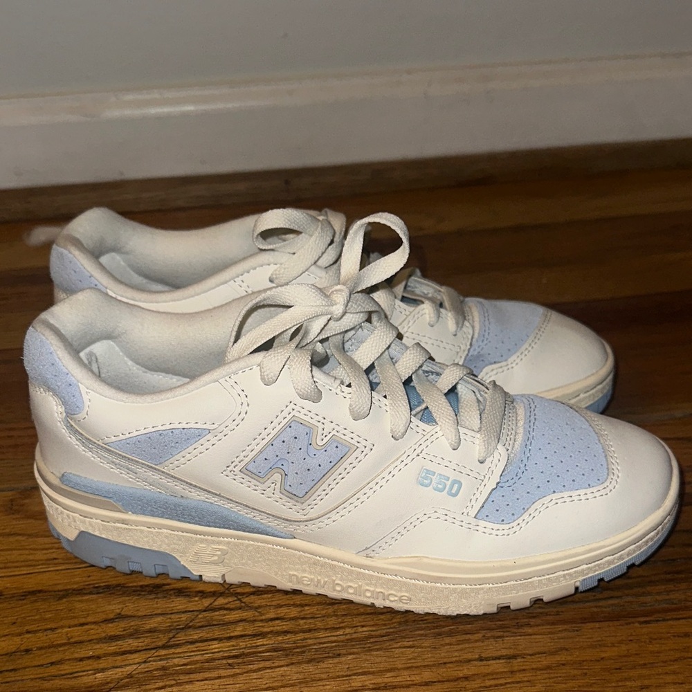 New Balance 550 Sneakers white and baby blue